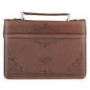 A Man's Heart Prov.16:9 Brown Luxleather