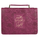 Walk by Faith Ruby Red Faux Leather Fashion Bible Cover - 2 Corinthians 5:7