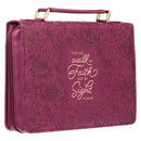 Walk by Faith Ruby Red Faux Leather Fashion Bible Cover - 2 Corinthians 5:7