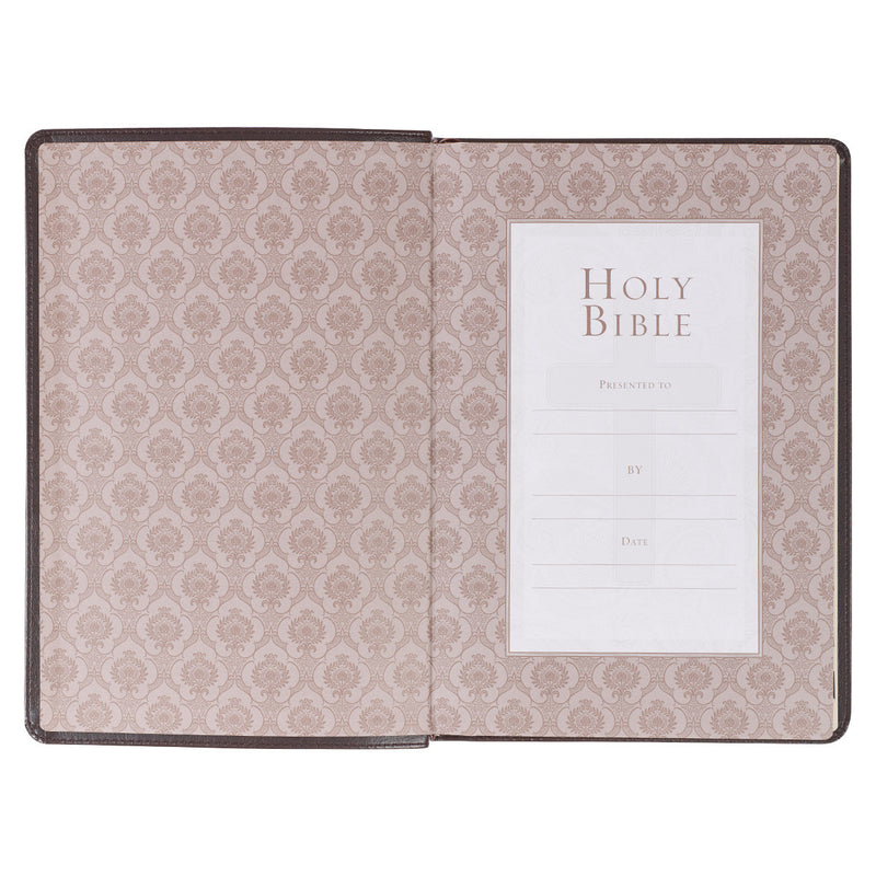 Large Print Thinline Bible - Brown